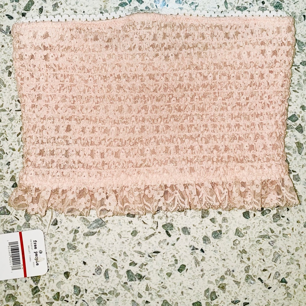Free People Lace Strapless Crop Top